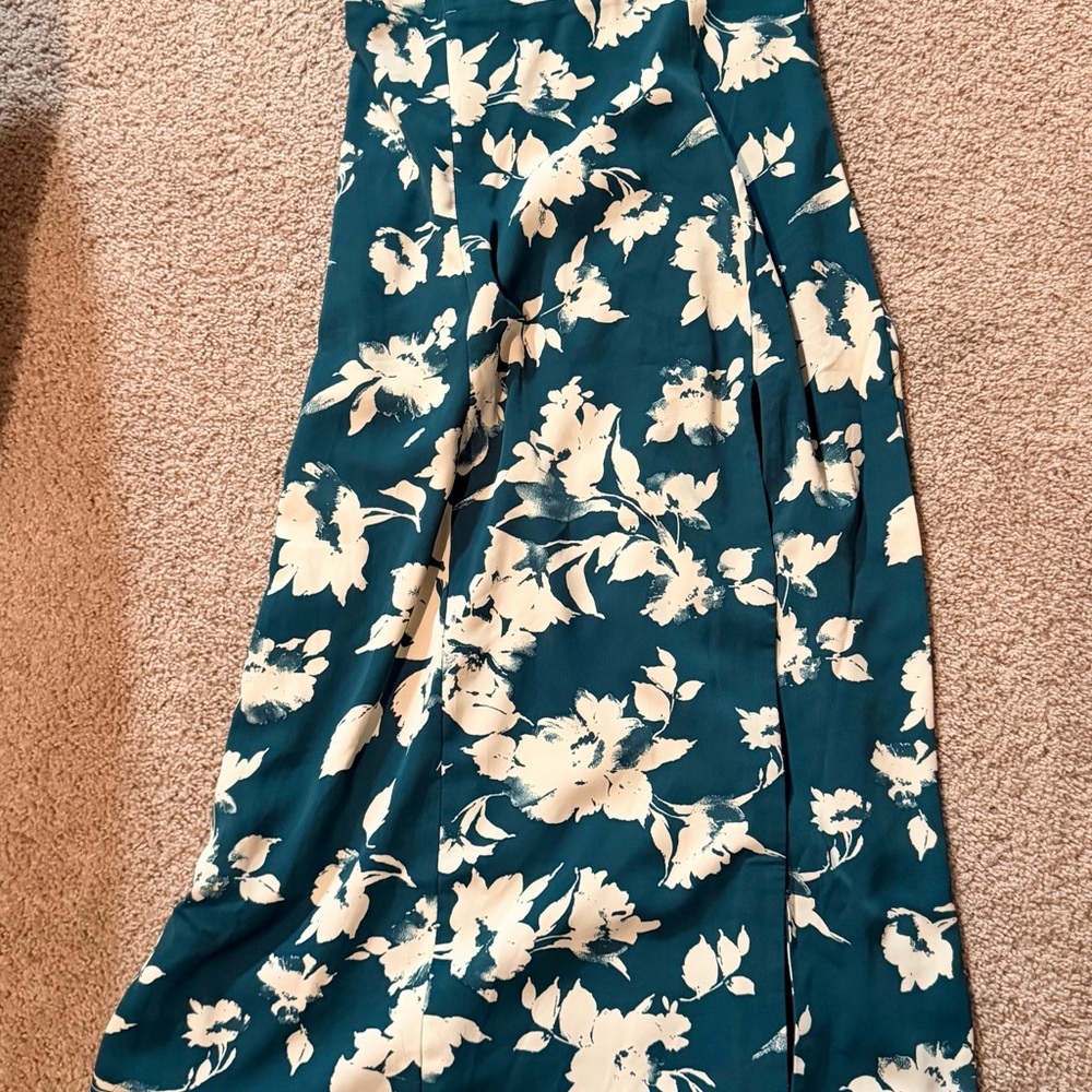 Abercrombie long floral dress with adjustable straps and slit